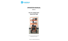 Kanomax - Model 6900 - Duct Air Leakage Tester (DALT) - Manual