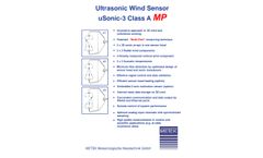Metek - Model uSonic-3 - Multi-Path Ultrasonic Anemometer - Brochure