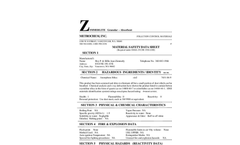 Zimmerlite Material Safety Data Sheet Brochure