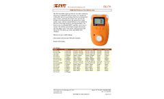 IMR - Model IX 176 - Combustible and Toxic Portable Single Gas Detector - Brochure