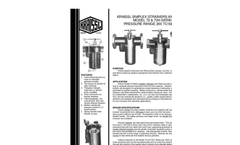 Kraissl - Model Simplex 72H Series - Pipeline Strainers and Filters - Brochure