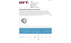DFT - Model Basic-Check - Threaded In-Line Check Valves - Brochure