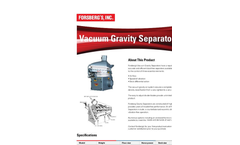 Forsberg - Vacuum Gravity Separator Brochure