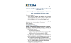 Ninth meeting of the Exchange Network on Exposure Scenarios (ENES) Brochure