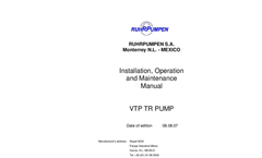 IOM Manual TR Pump Brochure