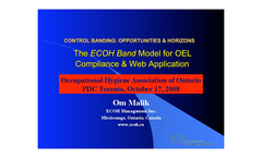 The ECOH Band Model for OEL Compliance & Web Application Brochure