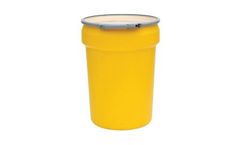 EAGLE - Model 1601M - Open Head Poly Drum, 30 Gal. Yellow with Metal Lever-Lock Ring