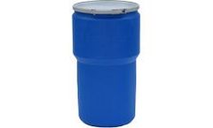 EAGLE - Model 1610MB - Open Head Poly Drum, 14 Gal. Blue with Metal Lever-Lock Ring