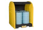 Justrite EcoPolyBlend DrumShed - Model JR-28676 - Outdoor 4 Drum Unit Storage Sheds