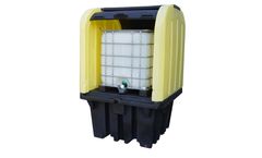 Enpac - Model EN-4070-YE-D - IBC Roll Top Hardcover Spill Pallet With Drain, Black/Yellow