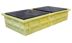 Enpac - Model EN-5482-YE-D - Double IBC Low-Top Spill Containment Pallet With Drain - Yellow