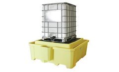 Enpac - Model EN-5469-YE-D - IBC Tote Spill Containment Pallet With Drain - Yellow