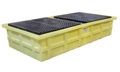 Enpac - Model EN-5482-YE - Double IBC Low-Top Spill Containment Pallet - Yellow