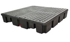 Enpac - Model EN-5400-BD-D - 4 Drum Poly Spill Pallet, Black With Drain