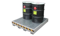 Securall - Model SA-DSS04 - Four Drum Steel Spill Pallet No Drain