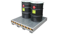 Securall - Model SA-DSS09 - Nine Drum Steel Spill Pallet No Drain