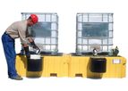 UltraTech - Model 1147 - Twin IBC Spill Pallet with 2 Bucket Shelves - with Drain