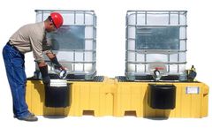 UltraTech - Model 1147 - Twin IBC Spill Pallet with 2 Bucket Shelves - with Drain