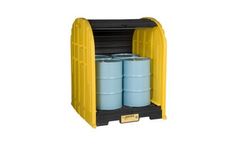 Justrite EcoPolyBlend - Model 28676 - DrumShed, 4 Drum Unit