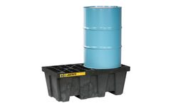 Justrite EcoPolyBlend - Model JR-28623 - Spill Pallet Black 2 Drum