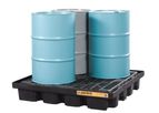 Justrite EcoPolyBlend - Model 28673 - Black Spill Pallet - 4 Drum