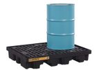 Justrite EcoPolyBlend - Model 28672 - Black Low Line Spill Pallet - 2 Drum