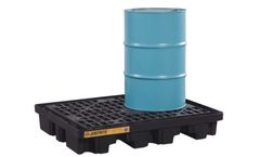 Justrite EcoPolyBlend - Model 28672 - Black Low Line Spill Pallet - 2 Drum