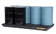 Justrite EcoPolyBlend - Model 28661 - 8 Drum Black Accumulation Center