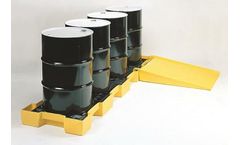Eagle - Model 1647D - Spill Containment Pallet - Inline - 4 Drum - With Drain