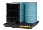 Justrite EcoPolyBlend - Model 28657 - 4 Drum Black Accumulation Center