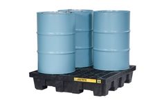 Justrite EcoPolyBlend - Model 28635 - Spill Pallet 4-Drum Square Black