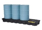 Justrite EcoPolyBlend - Model 28633 - 4-Drum In-Line Pallet With Drain