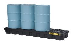 Justrite EcoPolyBlend - Model 28633 - 4-Drum In-Line Pallet With Drain