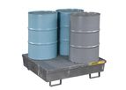 Justrite - Model 28615 - Spill Pallet 4 Drum Square Galvanized Steel