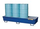 Justrite - Model 28612 - Spill Pallet Four Drum Inline - Blue