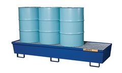 Justrite - Model 28612 - Spill Pallet Four Drum Inline - Blue