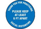 Slip-Gard - Model AF-MFS421 - Floor Sign Please Keep At Least 6 FT Apart - 17 - Blue Background