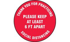 Slip-Gard - Model AF-MFS422 - Floor Sign Please Keep at Least 6 FT Apart - 12 - Red Background