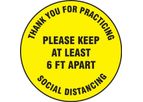 Slip-Gard - Model AF-MFS426 - Floor Sign Please Keep at Least 6 FT Apart - 12 - Yellow Background