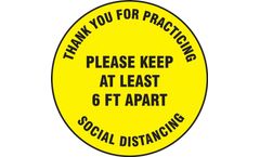 Slip-Gard - Model AF-MFS426 - Floor Sign Please Keep at Least 6 FT Apart - 12 - Yellow Background