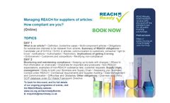 REACHReady - Managing REACH for suppliers of articles: How compliant are you?