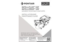 Pentair - Model IntelliFlo3 - Variable Speed & Flow Pool Pump - Installation Brochure