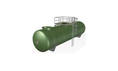 Horizontal Container Made of GRP With Protective Chemical Layer, Single Wall