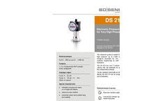 BD|Sensors - Model DS 214 - Electronic Pressure Switch for Very High Pressure Thinfilm Sensor - Datasheet