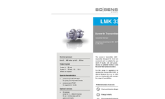 LMK 331 Ceramic Sensor, Flush for Plant and Mechanical Engineering - Datasheet