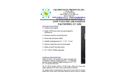 F&J - Model LV-14M - Breathing Zone Low Volume Air Sampler (100 -120 VAC) - Brochure