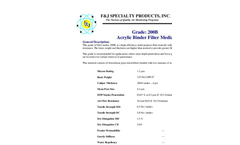 F&J - Model 200B - Acrylic Binder Filter Media - Brochure