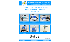 F&J - Air Flow Calibrators - Single Sensor Designs - 100 - 240 VAC - Brochure