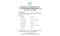 F&J - Model FPXM2 - Glass Fiber Filter Paper Grade - Brochure
