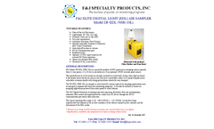 F&J - Model DF-EDL-HPE - Elite Digital Light (EDL) Digital Flow Meter Air Sampler (220- 240 VAC)  - Brochure